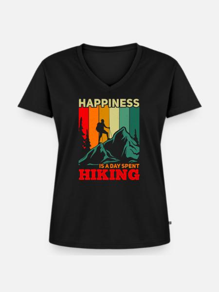 Wanderglück Farbpalette - Frauen Premium Bio T-Shirt mit V-Ausschnitt - Schwarz