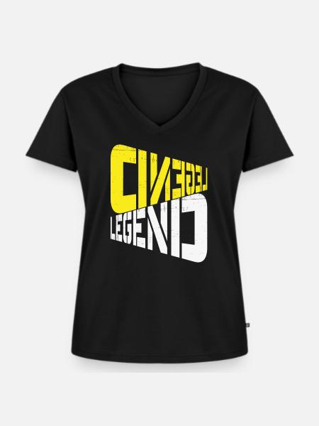 LEGENDE - Frauen Premium Bio T-Shirt mit V-Ausschnitt - Schwarz