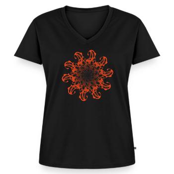 Random patterns rotated and dotted - Women's Premium Organic V-neck T-shirt - black - Front - AI Model Female 172 light (172cm)