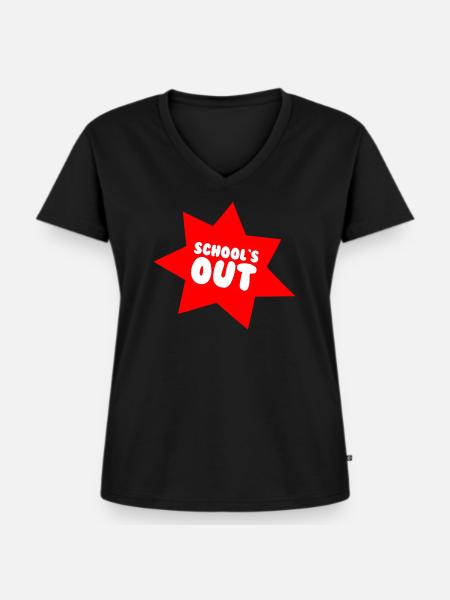 SCHOOL`S OUT - Frauen Premium Bio T-Shirt mit V-Ausschnitt - Schwarz