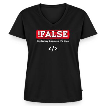 Debug Scripting Statement Developer Code Nerd - Women's Premium Organic V-neck T-shirt - black - Front - AI Model Female 172 light (172cm)