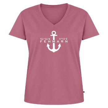 Fehmarn - Frauen Premium Bio T-Shirt mit V-Ausschnitt - Mauve - Vorne - AI Model Female 172 dark (172cm)