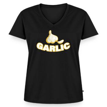 AIL - T-shirt encolure en V Premium bio Femme - noir - Devant - AI Model Female 172 light (172cm)