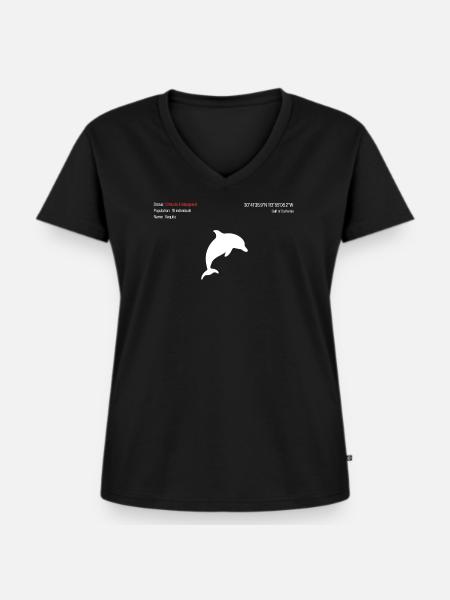 Vaquita - Frauen Premium Bio T-Shirt mit V-Ausschnitt - Schwarz