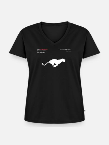 Amu-Leopard - Frauen Premium Bio T-Shirt mit V-Ausschnitt - Schwarz