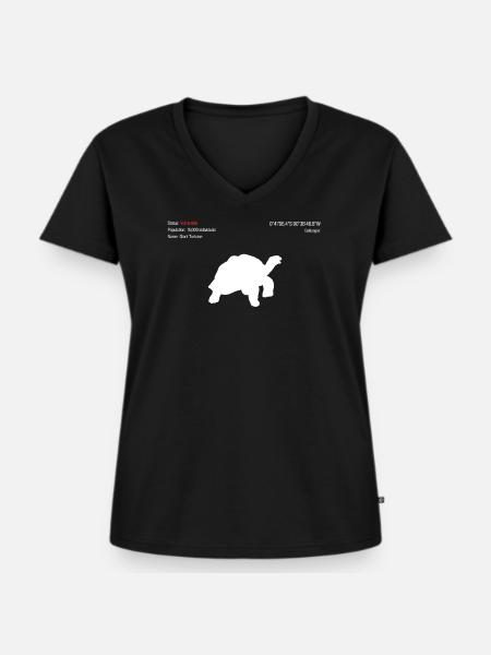 Riesenschildkröte - Frauen Premium Bio T-Shirt mit V-Ausschnitt - Schwarz