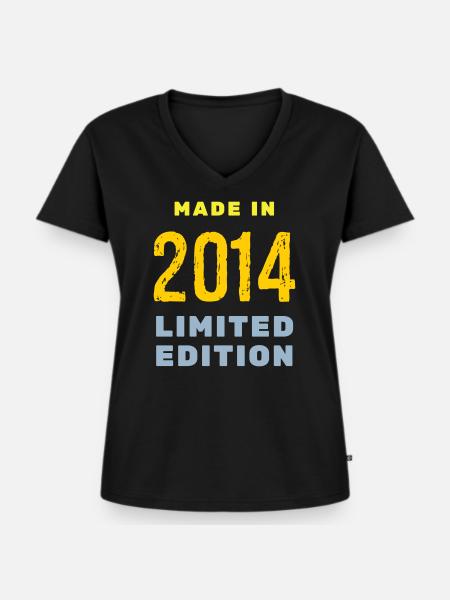 2014 - Frauen Premium Bio T-Shirt mit V-Ausschnitt - Schwarz