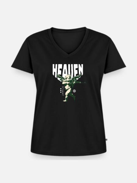 Heaven Unisex Streetwear - Frauen Premium Bio T-Shirt mit V-Ausschnitt - Schwarz