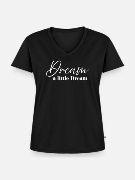 Dream a Little Dream - Frauen Premium Bio T-Shirt mit V-Ausschnitt - Schwarz