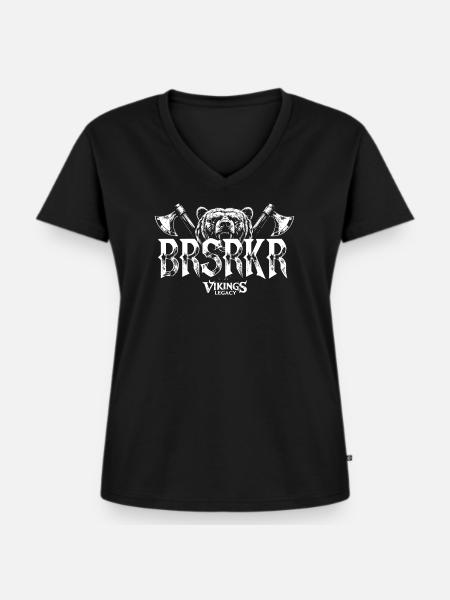 BRSRKR - der Berserker - Frauen Premium Bio T-Shirt mit V-Ausschnitt - Schwarz