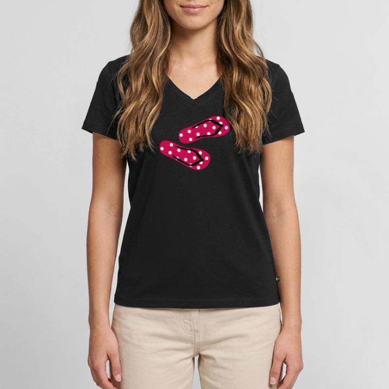 Slippers Toadstool Flip Flops Points Dots Summer Women's Premium Organic V-neck T-shirt