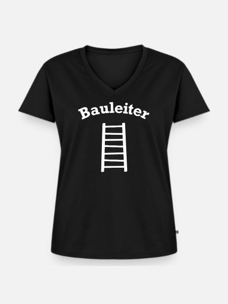 Bauleiter Outfit Handwerker - Frauen Premium Bio T-Shirt mit V-Ausschnitt - Schwarz