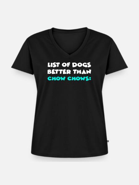 Chow Chow - Frauen Premium Bio T-Shirt mit V-Ausschnitt - Schwarz