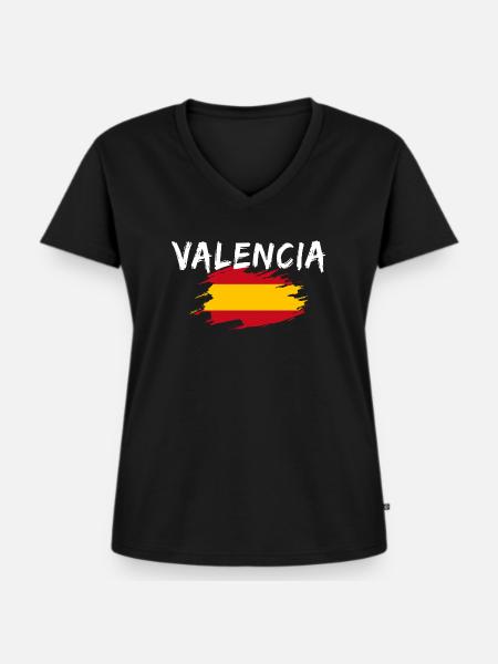 Valencia Spanien - Frauen Premium Bio T-Shirt mit V-Ausschnitt - Schwarz