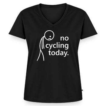 No Cycling Today – Fietsmotief voor fietsers - Vrouwen Premium Bio T-shirt met V-hals - zwart - Voor - AI Model Female 172 light (172cm)