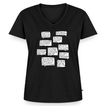 Zehn Zitate für den Frieden - Frauen Premium Bio T-Shirt mit V-Ausschnitt - Schwarz - Vorne - AI Model Female 172 light (172cm)