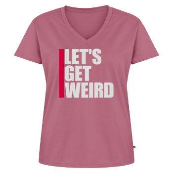Disons bizarrement et drôle de fête pour les célébrations - T-shirt encolure en V Premium bio Femme - mauve - Devant - AI Model Female 172 dark (172cm)