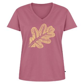 Blatt Eiche / Eichenblatt - Natur Design - Frauen Premium Bio T-Shirt mit V-Ausschnitt - Mauve - Vorne - AI Model Female 172 dark (172cm)
