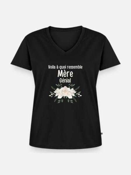 Fantastische Blumenmutter - Frauen Premium Bio T-Shirt mit V-Ausschnitt - Schwarz
