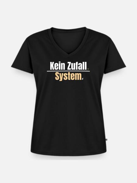 Kein Zufall System. - Frauen Premium Bio T-Shirt mit V-Ausschnitt - Schwarz