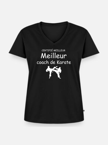 Bester zertifizierter Karate-Trainer - Frauen Premium Bio T-Shirt mit V-Ausschnitt - Schwarz