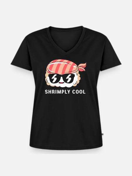 Shrimp - Frauen Premium Bio T-Shirt mit V-Ausschnitt - Schwarz