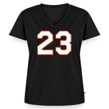23 Basketball Legend - Women's Premium Organic V-neck T-shirt - black - Front - AI Model Female 172 light (172cm)