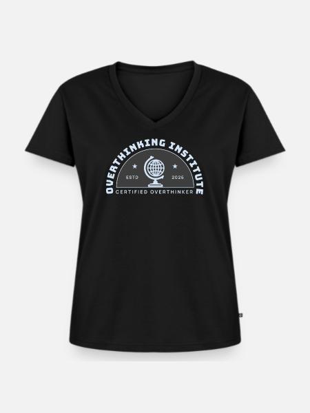 Überdenkendes Institut-Emblem - Frauen Premium Bio T-Shirt mit V-Ausschnitt - Schwarz