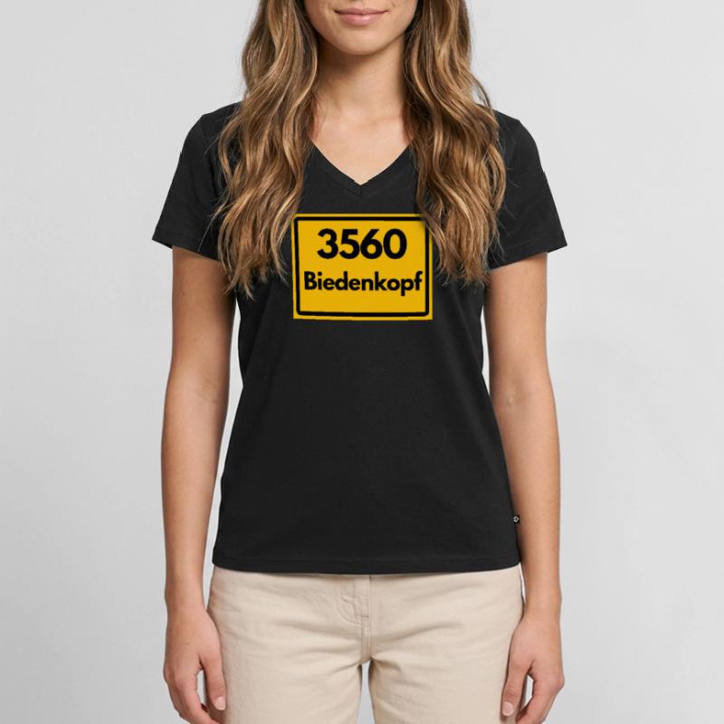 OLD POSTCODE POSTCODE RETRO 3560 BIEDENKOPF Women's Premium Organic V-neck T-shirt