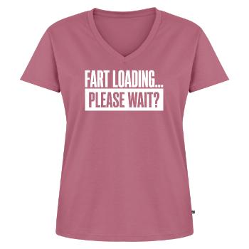 Chargement de pets s’il vous plaît attendez pet drôle - T-shirt encolure en V Premium bio Femme - mauve - Devant - AI Model Female 172 dark (172cm)