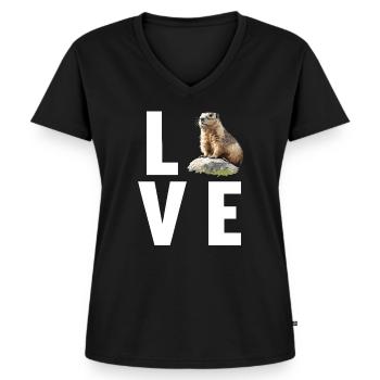 Murmeltiere Murmeltier - Frauen Premium Bio T-Shirt mit V-Ausschnitt - Schwarz - Vorne - AI Model Female 172 light (172cm)