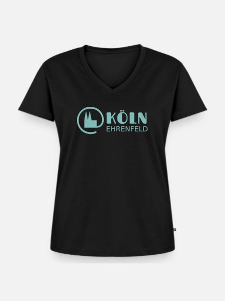 @Köln Ehrenfeld - Frauen Premium Bio T-Shirt mit V-Ausschnitt - Schwarz