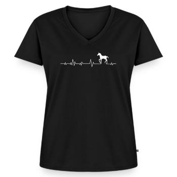 Horse Horses - Women's Premium Organic V-neck T-shirt - black - Front - AI Model Female 172 light (172cm)