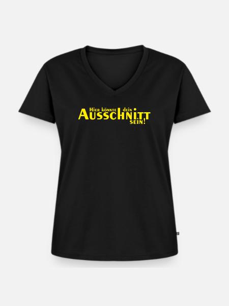 Hier könnte dein Ausschnitt sein - Frauen Premium Bio T-Shirt mit V-Ausschnitt - Schwarz