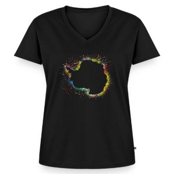 antarctique - T-shirt encolure en V Premium bio Femme - noir - Devant - AI Model Female 172 light (172cm)