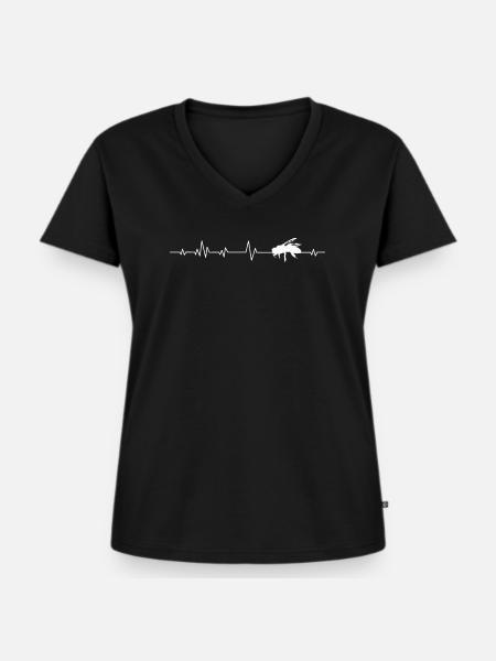 Biene Bienen - Frauen Premium Bio T-Shirt mit V-Ausschnitt - Schwarz