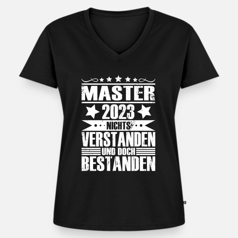 Master 2023 - Frauen Premium Bio T-Shirt mit V-Ausschnitt - Schwarz