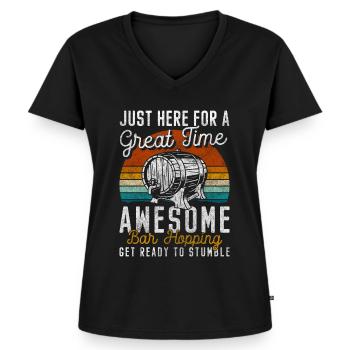 Party Feiern Mädelsabend Squad - Frauen Premium Bio T-Shirt mit V-Ausschnitt - Schwarz - Vorne - AI Model Female 172 light (172cm)