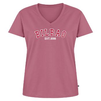 Bilbao Fondée en 2006 - T-shirt encolure en V Premium bio Femme - mauve - Devant - AI Model Female 172 dark (172cm)