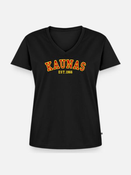Kaunas Fondée en 1966 - T-shirt encolure en V Premium bio Femme - noir