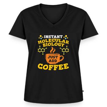Biologie Biologe Kaffee Molekularbiologe - Frauen Premium Bio T-Shirt mit V-Ausschnitt - Schwarz - Vorne - AI Model Female 172 light (172cm)
