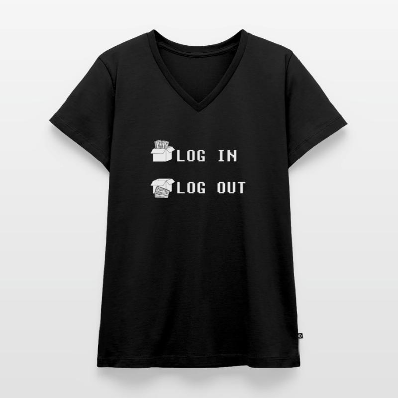 Entwickler Coder Programmierer Einloggen Coding Frauen Premium Bio T-Shirt mit V-Ausschnitt
