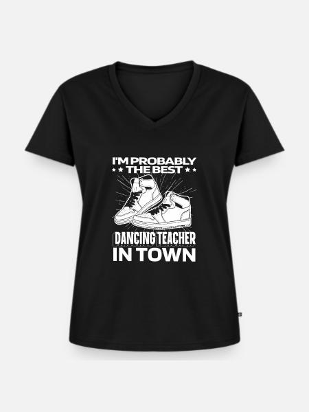Tanzlehrer Turnschuhe - Frauen Premium Bio T-Shirt mit V-Ausschnitt - Schwarz