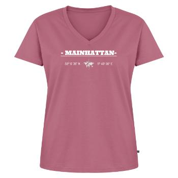 Coordinates Frankfurt am Main Mainhattan - Women's Premium Organic V-neck T-shirt - mauve - Front - AI Model Female 172 dark (172cm)