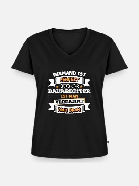 Bauarbeiter - Frauen Premium Bio T-Shirt mit V-Ausschnitt - Schwarz