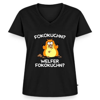 Fokokuchn? Welfer Fokokuchn? - Frauen Premium Bio T-Shirt mit V-Ausschnitt - Schwarz - Vorne - AI Model Female 172 light (172cm)