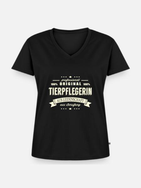 Tierpflegerin aus Leidenschaft - Frauen Premium Bio T-Shirt mit V-Ausschnitt - Schwarz