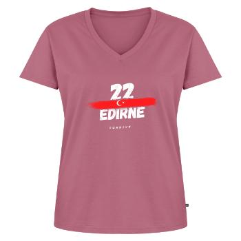 Edirne 22 Türkei Türkiye - Frauen Premium Bio T-Shirt mit V-Ausschnitt - Mauve - Vorne - AI Model Female 172 dark (172cm)