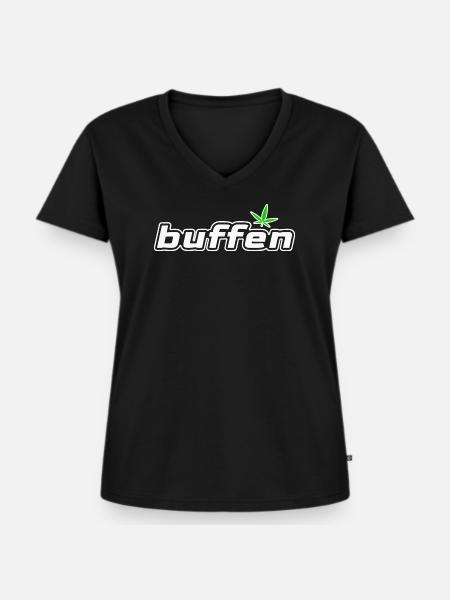 buffen – Minimalist Statement - Frauen Premium Bio T-Shirt mit V-Ausschnitt - Schwarz
