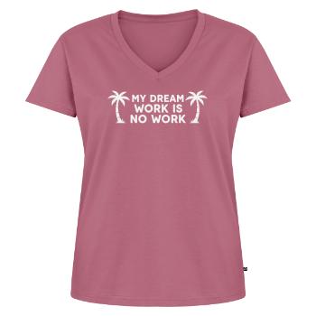 Meine Traumarbeit ist keine Arbeit – Palmenbaum-Weiß - Frauen Premium Bio T-Shirt mit V-Ausschnitt - Mauve - Vorne - AI Model Female 172 dark (172cm)